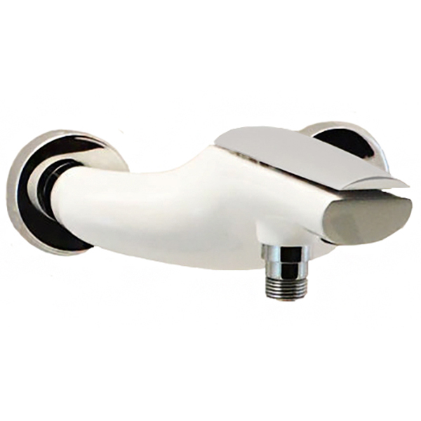 Webert AI850102844 Aria Смеситель для ванны без душевого гарнитура, цвет корпуса белый глянец, цвет ручки хром