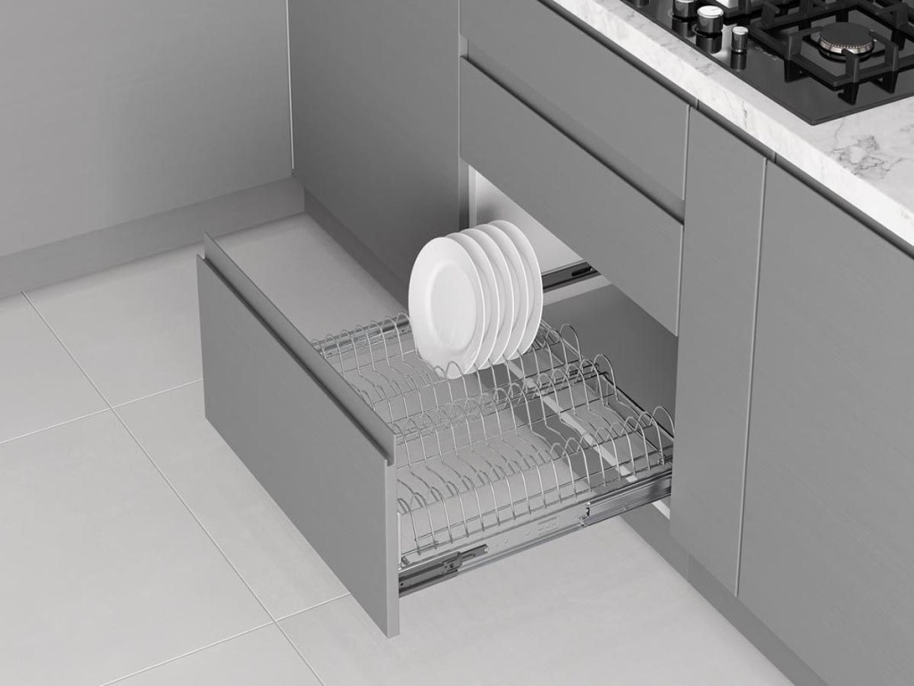Starax Корзина-посудосушитель 600 мм (сушка нижняя для посуды), без поддона, направляющие полн. Выдвижения, хром