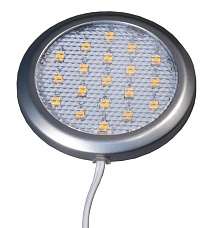 Светильник LED меб. накл. 19-12, 19SMD LED, 1,9Вт, 12В, 5000K, серебр, каб. 2,5м с кон. JB GLS