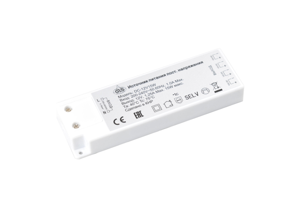 Источник питания стаб. напр. для LED 220VAC/12VDC, max. 15Вт, со встр.терминалами 4х L815 (мама), 129x42x16ммGLS распродажа