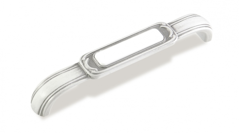 Ручка-скоба FS-139 128 серебро прованс/белый (30)