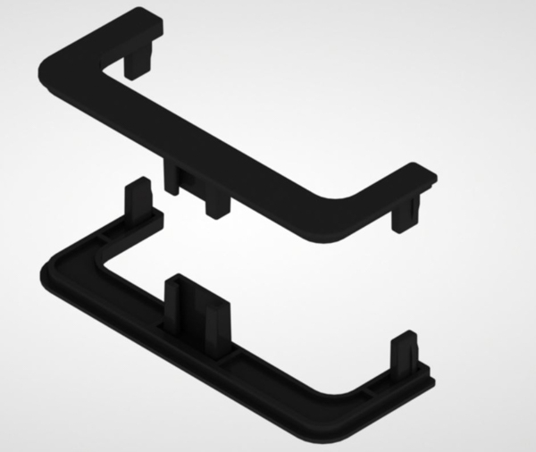 Комплект открытых заглушек для С-образного профиля (2 шт.) черный №2