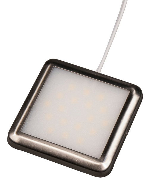 Светильник LED меб. накл. квадрат 18-12, 18SMD LED, 1,9Вт, 12В, 5000K, сатин никель, 52х52х6мм, каб. 2,0м с кон. JB GLS СП