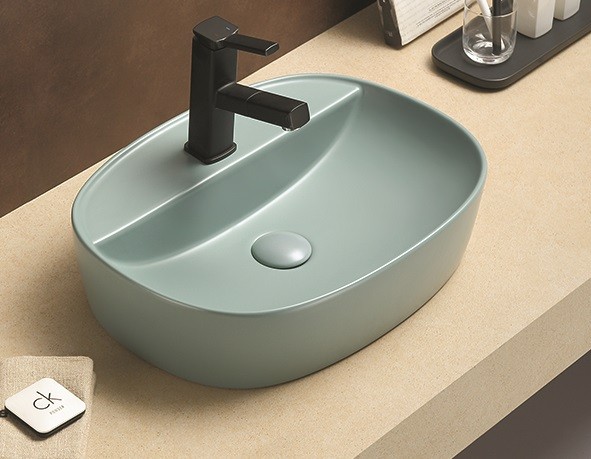Раковина для ванной донный клапан в комплекте зеленый