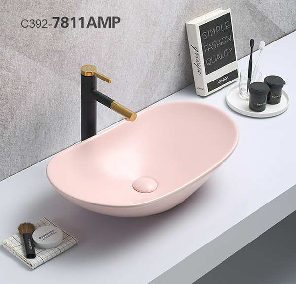 Раковина для ванной донный клапан в комплекте 7811AMP-3 розовый